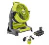 RYOBI ONE+ 18V Cordless 7-1/2 in. Bucket Top Misting Fan Kit with 1.5 Ah Battery and Charger - Thumbnail 1