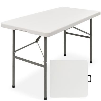 Portable Folding Plastic Dining Table w/ Handle, Lock - 4ft - Lot 511