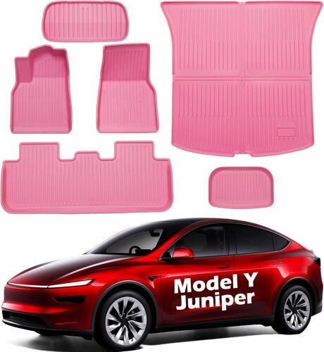Tesla Model Y Juniper 2025+ Car Floor Mats, Pink - Lot 551
