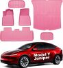 Tesla Model Y Juniper 2025+ Car Floor Mats, Pink - Thumbnail 1