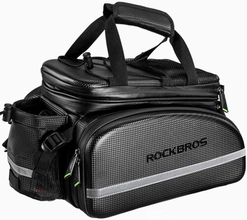 ROCKBROS Waterproof Carbon Leather Bicycle Rear Seat Cargo Pack - Lot 700