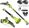 8" & 6" Mini Chainsaw Cordless with Extension Pole & 2x4.0Ah Battery - Thumbnail 1
