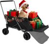 Folding Dog Wagon Cart with Extendable Rear End - Thumbnail 1