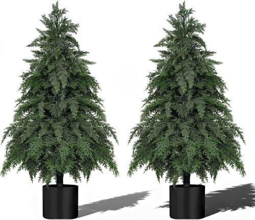 3FT Artificial Topiary Tree with Pot, Set of 2 - Lot 496