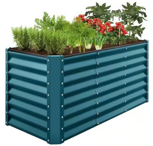 Outdoor Metal Raised Garden Bed for Vegetables, Flowers, Herbs - 4x2x2ft - Lot 198