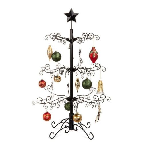 Wrought Iron Christmas Tree Ornament Display w/ Easy Assembly, Stand - 3ft - Lot 495