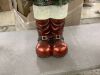 Santa Boots w/ Pre-Decorated Christmas Greenery, Lights - 40in - Thumbnail 3