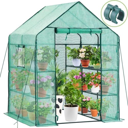 Greenhouse for Outdoors with Screen Windows, 57 x 57 x 76" - Lot 446
