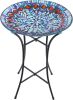 Mosaic Glass Bird Bath 14" x 19.68" - Thumbnail 1