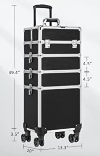 Rolling Makeup Train Case, Appears New - Lot 17R