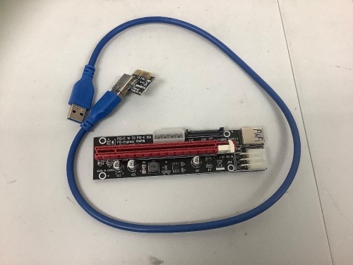 PCIE Riser Adapter Card 1X to 16X  164 Pin, Bag of Multiples, E-Commerce Return, Sold as is - Lot 380