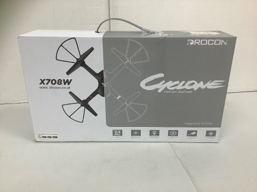 Drocon Cyclone X708W Drone, Missing Blade Protectors, E-Commerce Return, Sold as is - Lot 500