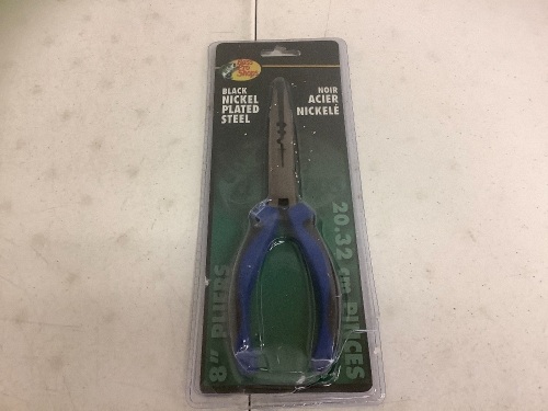 Black Nickel Plated Steel 8" Pliers, E-Commerce Return, Sold as is - Lot 752R
