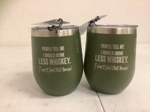 Lot of (2) Wine Tumblers, Appears New w/ Dents, Sold as is - Lot 762R