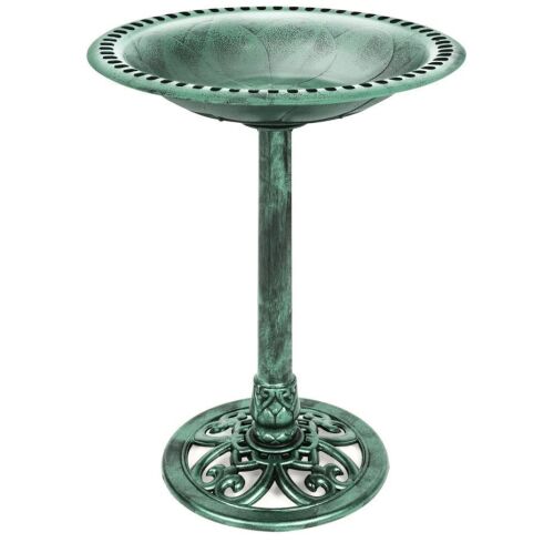 Vintage Outdoor Garden Bird Bath w/ Fleur-de-Lis Accents - Lot 103
