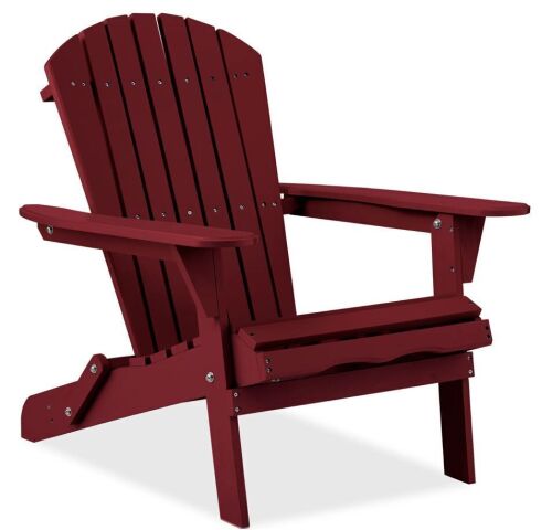 Folding Wooden Adirondack Chair, Accent Furniture w/ Natural Woodgrain - Lot 109