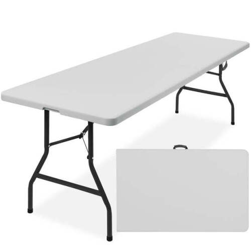 Portable Folding Plastic Dining Table w/ Handle, Lock - 8ft - Lot 728