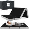 Folding Portable Onyx Black Mattress Topper w/ Plush Foam - 4in - Thumbnail 1