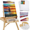 Portable Wooden French Easel w/ 32pc Beginners Kit - Thumbnail 1