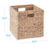 Set of 3 Collapsible Hyacinth Storage Baskets w/ Inserts - 10.5x10.5in - Thumbnail 3