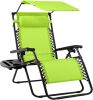 Folding Zero Gravity Recliner Patio Lounge Chair w/ Canopy, Side Tray - Thumbnail 1