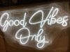 Good Vibes Only Neon Sign for Wall Decor 21.6" x 14.1" Large Cool White LED Fun Vibe Lights for Party, Bedroom, Bar, Wedding Decoration - Best Gifts for Birthday, Christmas - Thumbnail 2