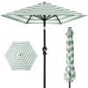 Outdoor Steel Striped Market Patio Umbrella w/ Tilt, Crank Lift - 10ft - Thumbnail 1