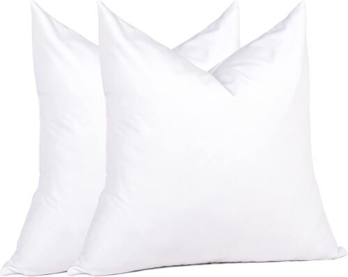 puredown Euro Pillow Inserts 26 x 26 (Pack of 2, White), Feather Down Pillow Stuffer, White Throw Pillows for Bed, Couch, and Cushion - Lot 854