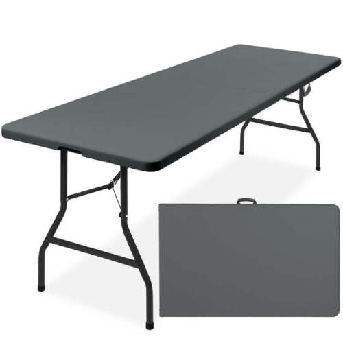 Portable Folding Plastic Dining Table w/ Handle, Lock - 8ft - Lot 855