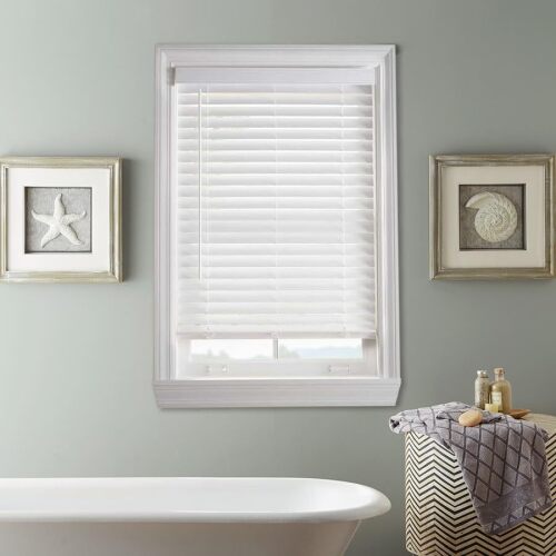 Blinds Emporium Cordless White 2" Inch Faux Wood Blind for Window Measuring - Lot 858