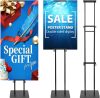 Pedestal Poster Sign Stand for Double Sided Display, Adjustable Poster Board Stand Height Up to 80", Heavy Duty Floor Standing Sign Holder for Board, Foam, Banner Display Stand, Black 1Pack - Thumbnail 1