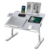 Laptop Desk for Bed, NEARPOW XXL Bed Table Bed Desk for Laptop and Writing, Adjustable Computer Tray Laptop Stand for Bed or Sofa with Anti-slip Leather, Removable Stopper, Book Stand and Drawer - Thumbnail 1