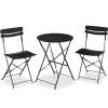 3-Piece Small Folding Patio Bistro Set w/ 2 Chairs - Thumbnail 1