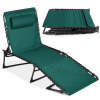 Portable Patio Chaise Lounge Chair Outdoor Recliner w/ Pillow - Thumbnail 1