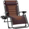 Oversized Padded Zero Gravity Chair, Folding Recliner w/ Headrest, Side Tray - Thumbnail 1