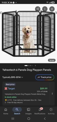 Yaheetech 6 panel dog play pen - Lot 736