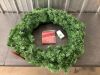 Pre-Lit Artificial Fir Christmas Wreath w/ LED Lights, Plug-In, PVC Tips - Thumbnail 2