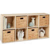 8-Cube Bookshelf, 13.5in Storage Display w/ Removable Panels, Customizable - Thumbnail 1