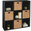 9-Cube Bookshelf, 13.5in Storage Display w/ Removable Panels, Customizable - Thumbnail 1
