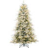 Pre-Lit Flocked Full Aspen Christmas Tree w/ 2-in-1 Glowing LED Lights - Thumbnail 1