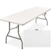 Portable Folding Plastic Dining Table w/ Handle, Lock - 8ft - Thumbnail 1