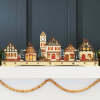 Pre-Lit Wooden Christmas Village, Winter Mantel Decor w/ 20 LED Lights - Thumbnail 1