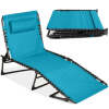 Portable Patio Chaise Lounge Chair Outdoor Recliner w/ Pillow - Thumbnail 1