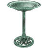 Vintage Outdoor Garden Bird Bath w/ Fleur-de-Lis Accents - Thumbnail 1