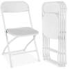 Set of 4 Folding Stacking Plastic Chairs w/ Non-Slip Feet - Thumbnail 1