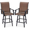 Set of 2 Swivel Barstools w/ 360 Rotation, All-Weather Mesh - Thumbnail 1