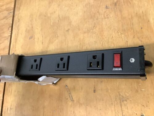 Long Heavy Duty 16 Outlet Large Metal Garage Workshop Multi Wide Industrial Power Strip. 6FT Cord 15A, 125V, 1875W - Lot 939