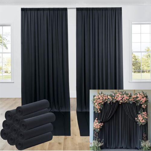 50ftx12ft Wrinkle Free Black Backdrop Curtain - Lot 1155