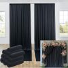 50ftx12ft Wrinkle Free Black Backdrop Curtain - Thumbnail 1