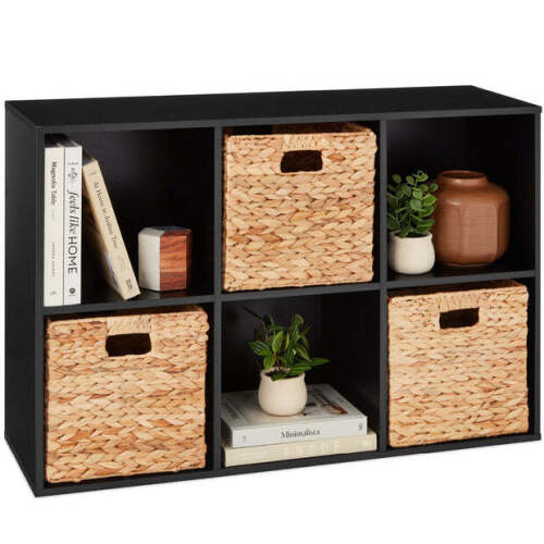 6-Cube Bookshelf, 11in Storage Display w/ Removable Panels, Customizable - Lot 1025